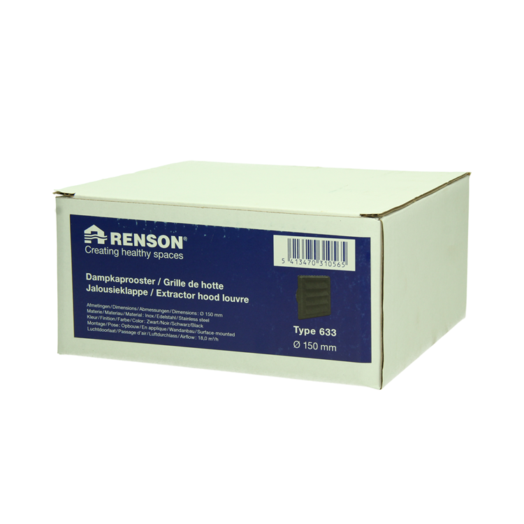 Load image into Gallery viewer, Renson 1068947 - inbouw dampkaprooster 633 inox zwart (dia 150) | 2 stuks