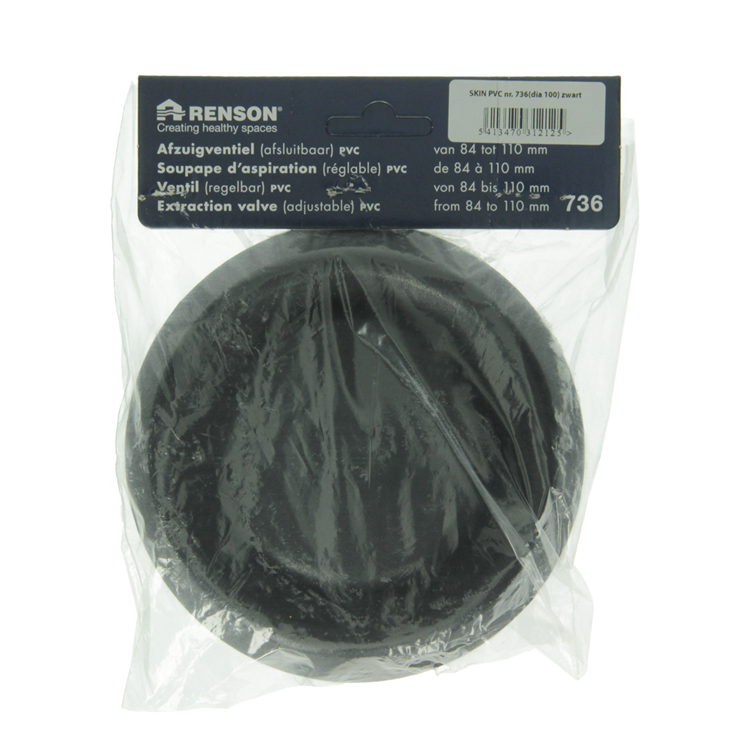 Load image into Gallery viewer, Renson 1068944 - inbouw afzuigventiel pvc 736 (dia 100) str 9005 (zwart) | 2 stuks