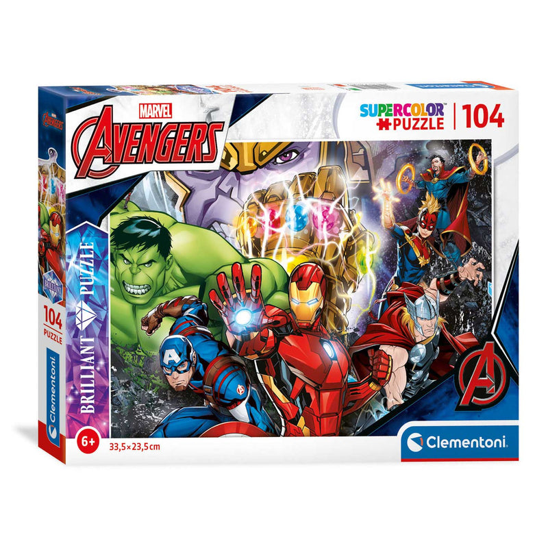 Load image into Gallery viewer, Clementoni brilliant puzzel marvel superhelden, 104st.