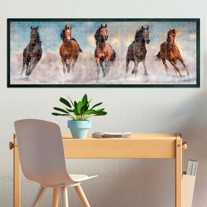 Load image into Gallery viewer, Clementoni Panorama Puzzel Paarden, 1000st.