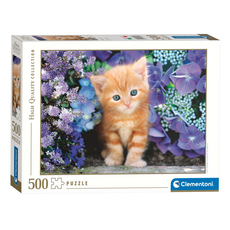 Load image into Gallery viewer, Clementoni puzzel kat met bloemen, 500st.