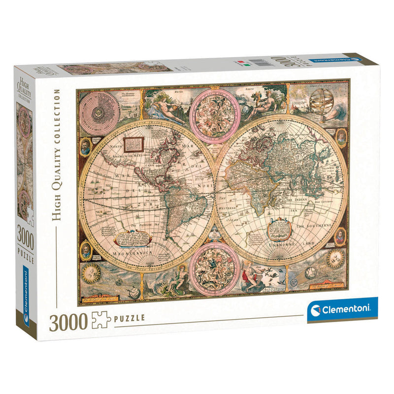 Load image into Gallery viewer, Clementoni puzzel antieke wereldkaart, 3000st.