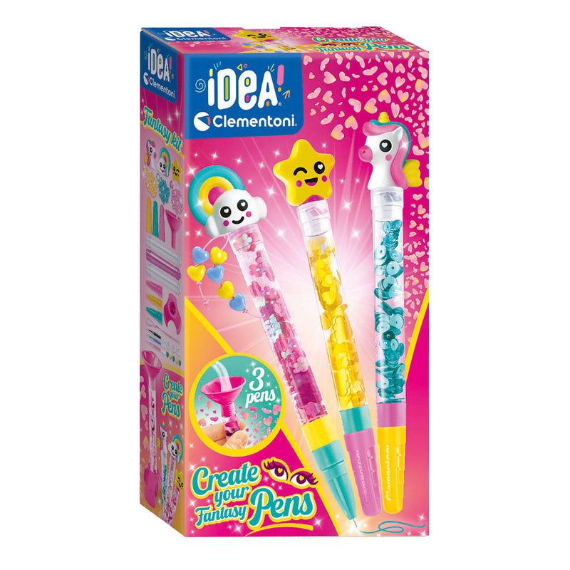 Load image into Gallery viewer, Clementoni idea - glitterpennen - knutselpakket vol accessoires - het creatieve cadeautje - glitterpennen maken - vanaf 6 jaar