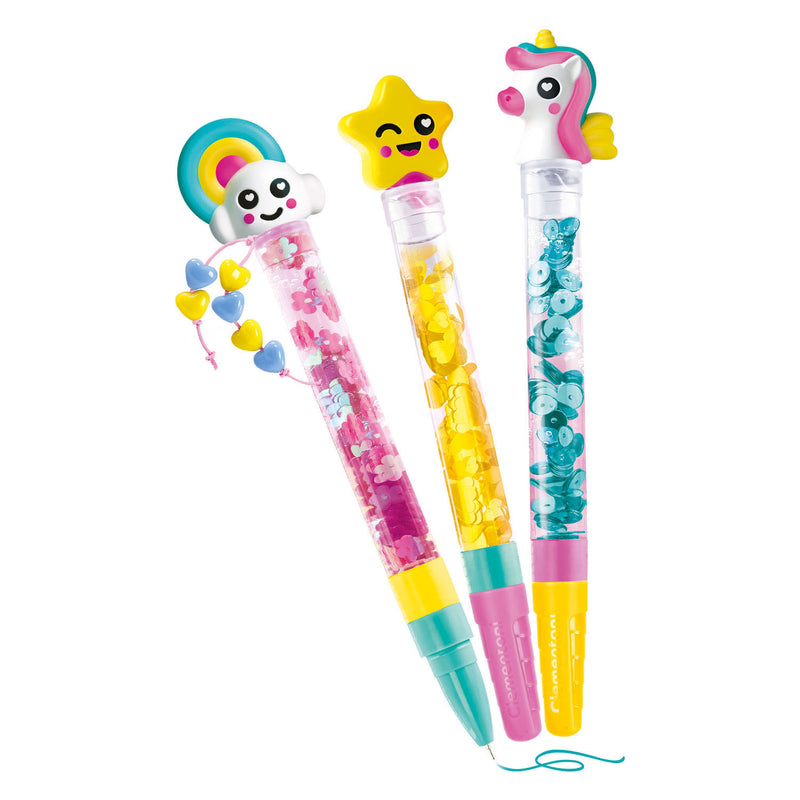 Load image into Gallery viewer, Clementoni idea - glitterpennen - knutselpakket vol accessoires - het creatieve cadeautje - glitterpennen maken - vanaf 6 jaar