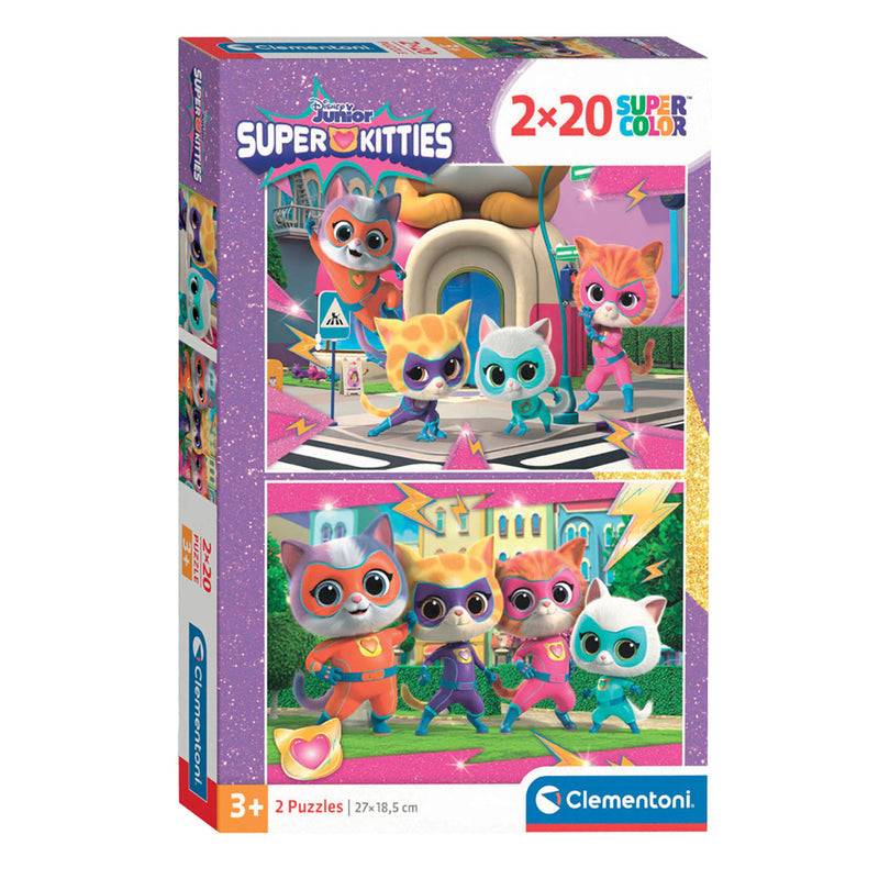 Load image into Gallery viewer, Clementoni legpuzzel super color super kittens, 2x20st.