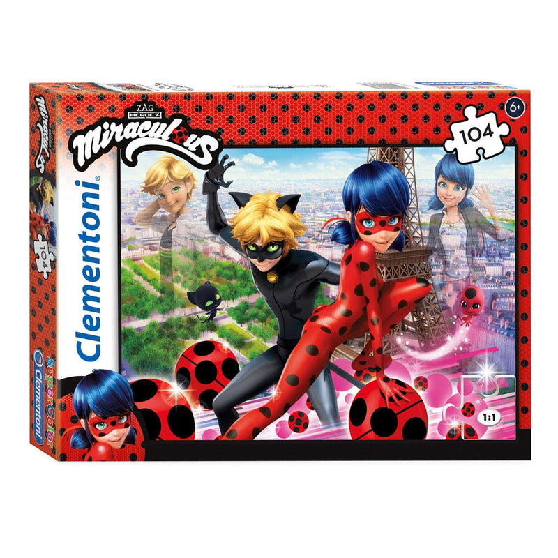 Load image into Gallery viewer, Clementoni legpuzzel super color miraculous ladybug, 104st.