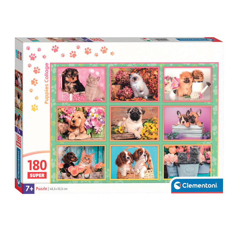 Load image into Gallery viewer, Clementoni legpuzzel super color puppies collage, 180st.