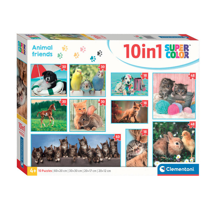 Load image into Gallery viewer, Clementoni legpuzzel super color 10in1 animal friends