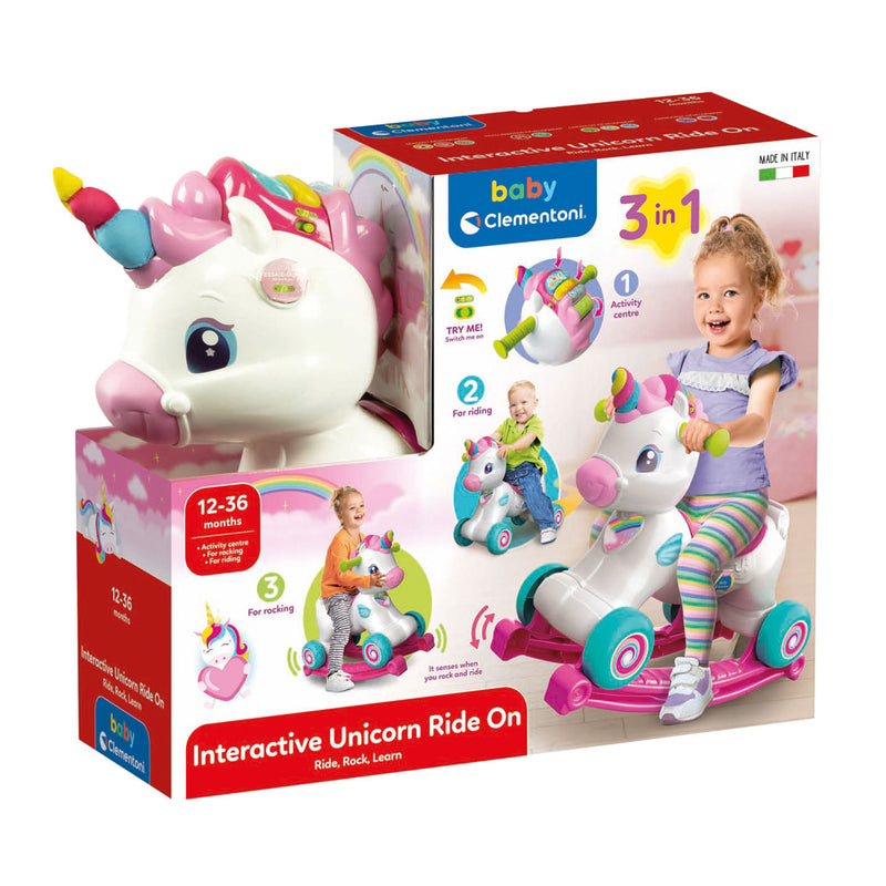 Load image into Gallery viewer, Clementoni baby - eenhoorn hobbelpaardje 3in1