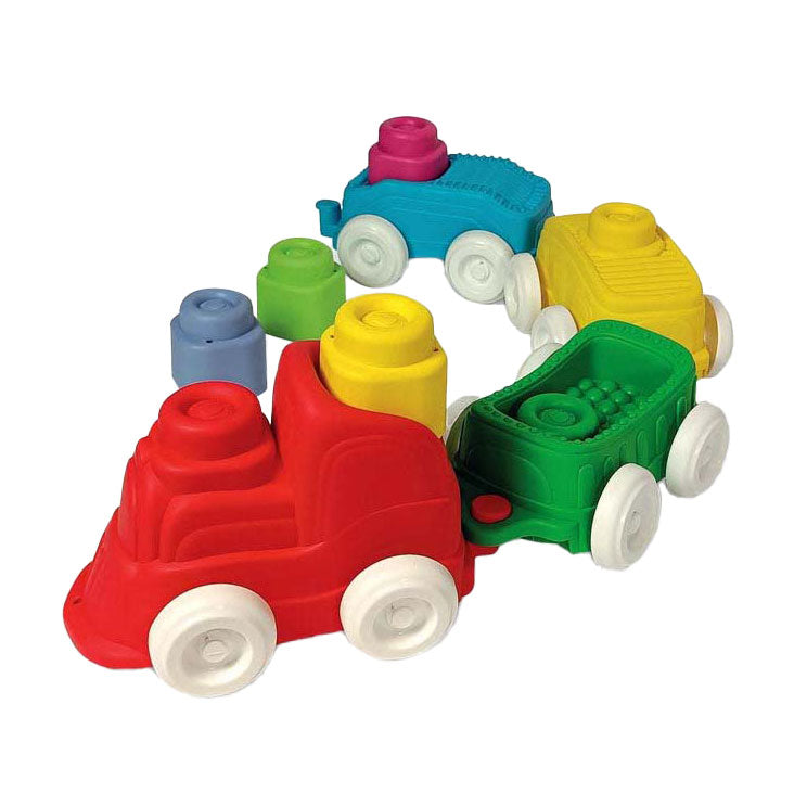 Afbeelding laden in galerijviewer, Clementoni baby - clemmy sensory trein met soft blokken, 12dlg.