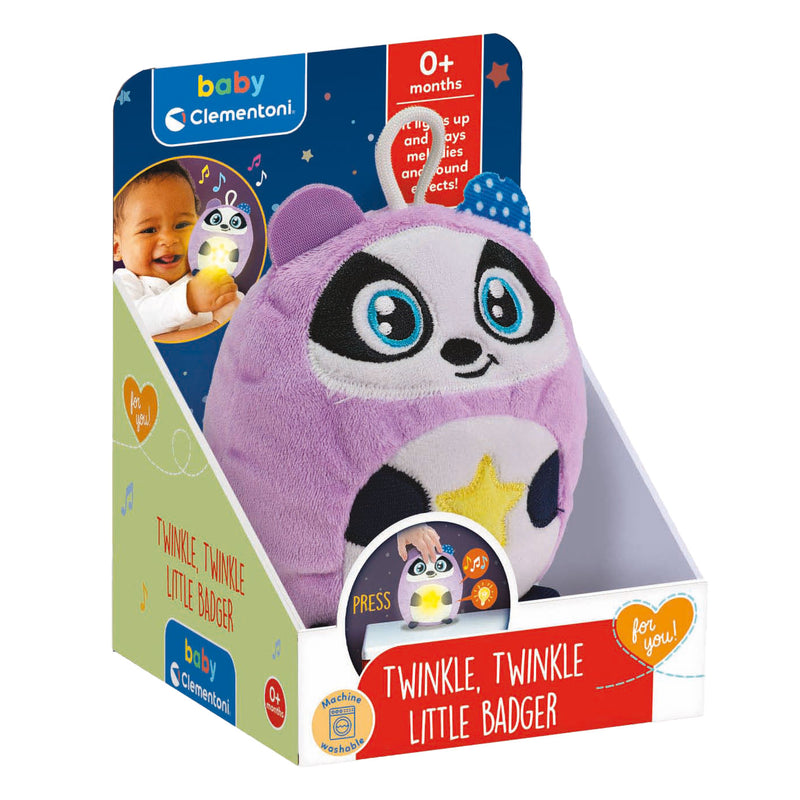 Load image into Gallery viewer, Clementoni baby twinkle twinkle kleine panda paars knuffel nachtlamp