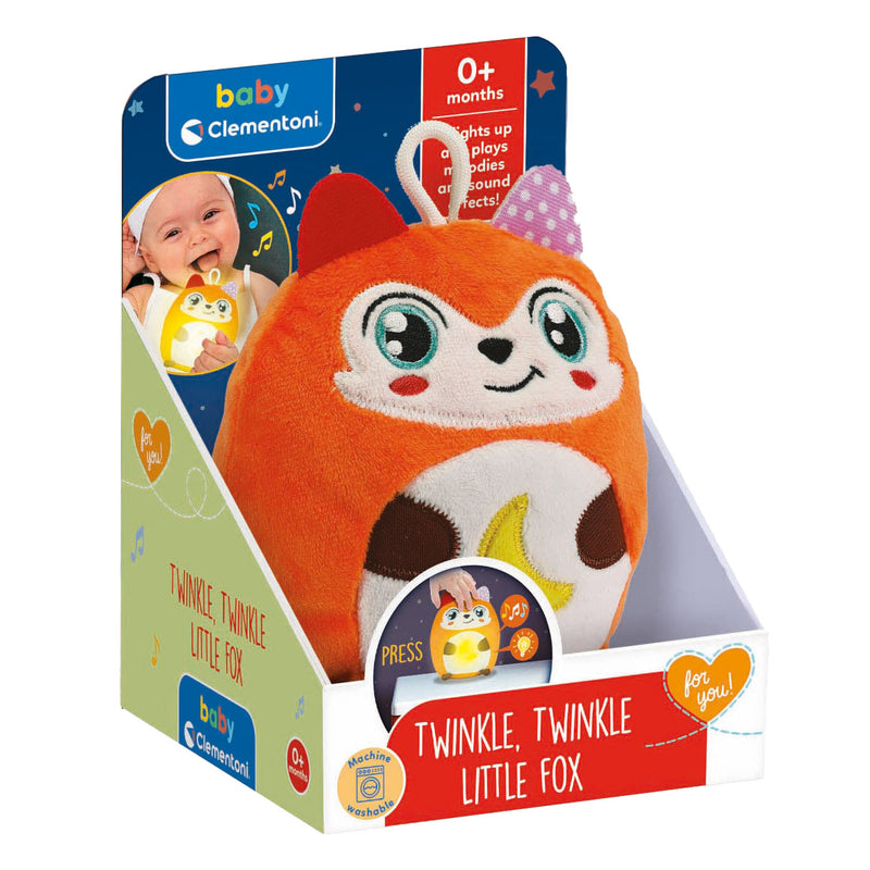Load image into Gallery viewer, Clementoni baby twinkle winkle kleine vos knuffel nachtlamp