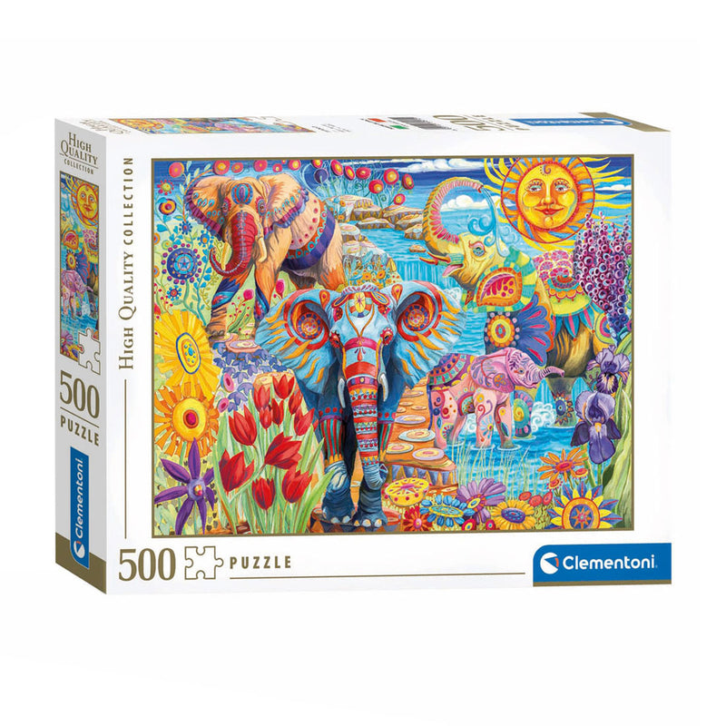 Load image into Gallery viewer, Clementoni legpuzzel kunstwerken olifanten carnaval, 500st.
