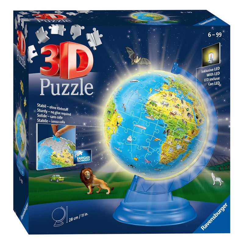 Load image into Gallery viewer, Ravensburger xxl kinder globe night edition engelstalig 3d puzzel, 180st.