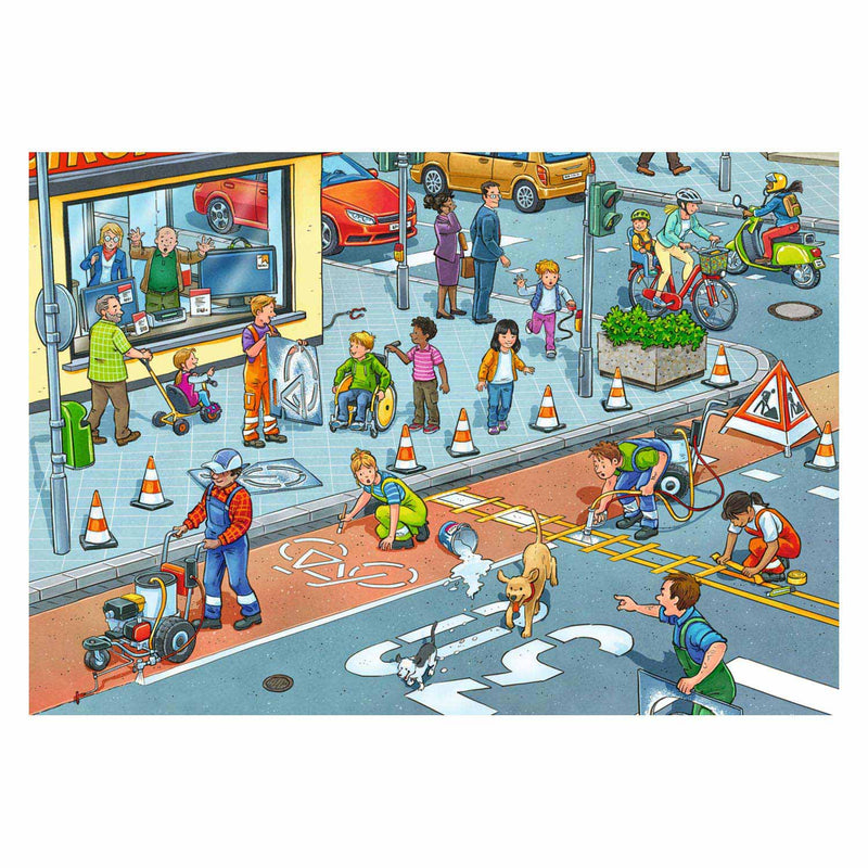 Load image into Gallery viewer, Ravensburger Werk aan de weg Legpuzzel 2x12 stuks