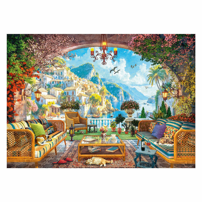 Load image into Gallery viewer, Ravensburger legpuzzel mediterraan terrasuitzicht - 1000st.