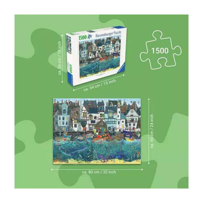 Load image into Gallery viewer, Ravensburger puzzel habour of wonders: a bustling fantasy port - legpuzzel - 1500 stukjes