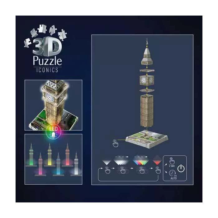 Load image into Gallery viewer, Ravensburger 3d puzzel iconics big ben - met licht - 235st.