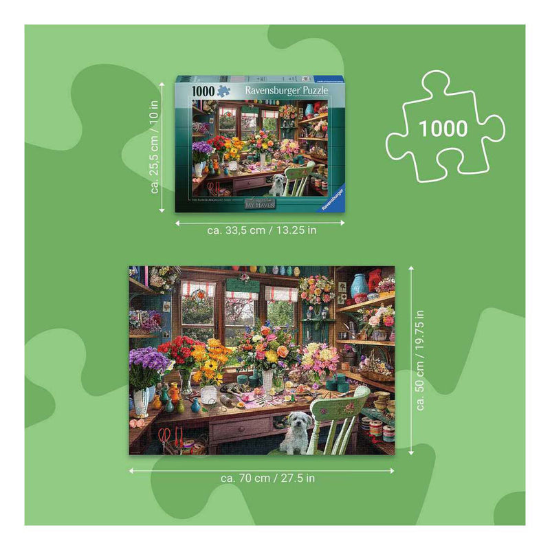Load image into Gallery viewer, Ravensburger – my haven no.13: flower arranger – legpuzzel – 1000 stukjes