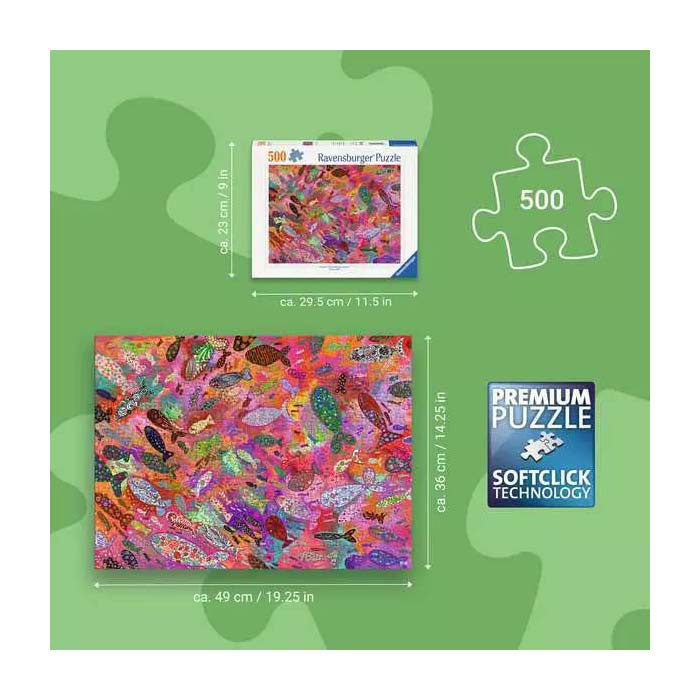 Load image into Gallery viewer, Ravensburger – fish in fuchsia – legpuzzel – 500 stukjes