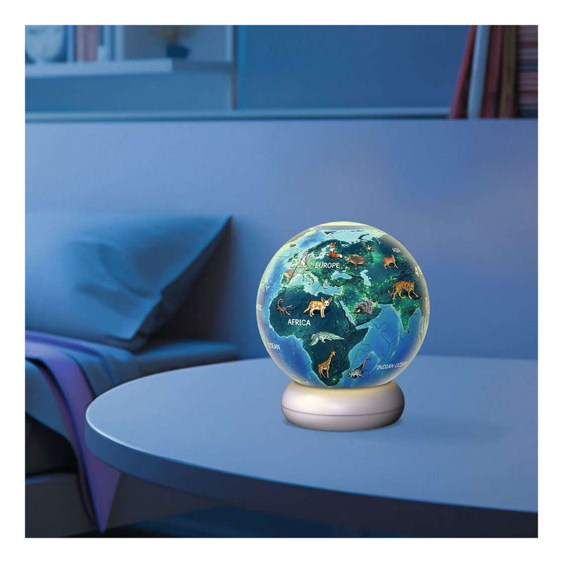 Load image into Gallery viewer, Ravensburger – aarde met diermotieven – 3d puzzle-ball nachtlicht – 73 stukjes
