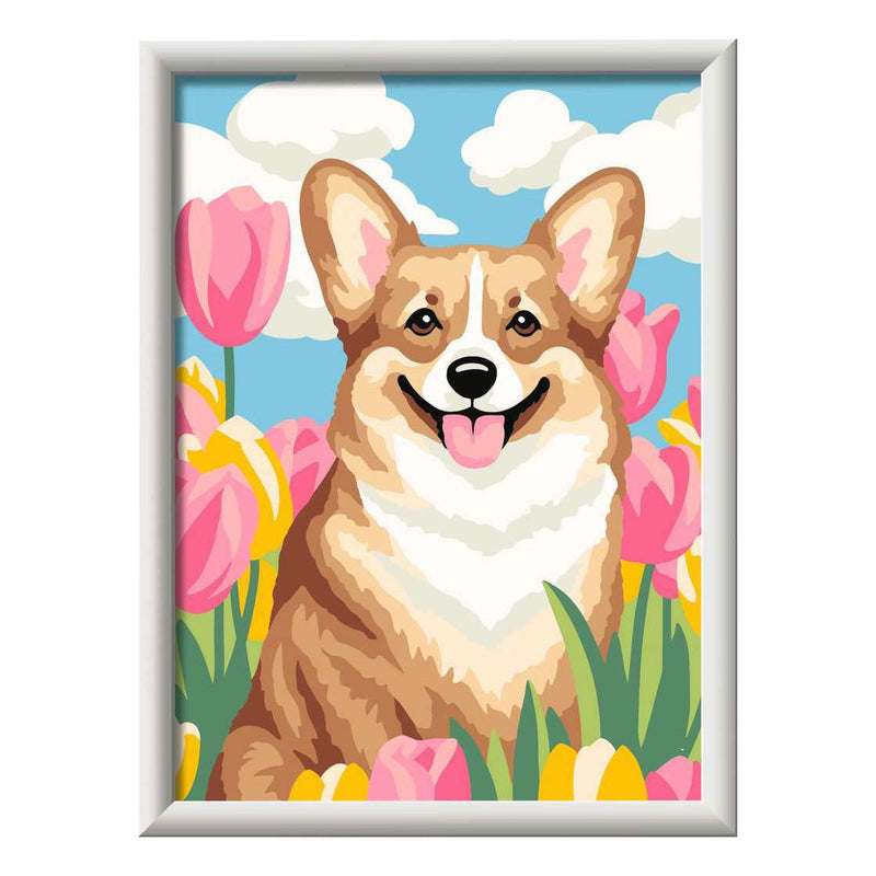 Load image into Gallery viewer, Ravensburger creart schilderen op nummer - bloemrijke corgi