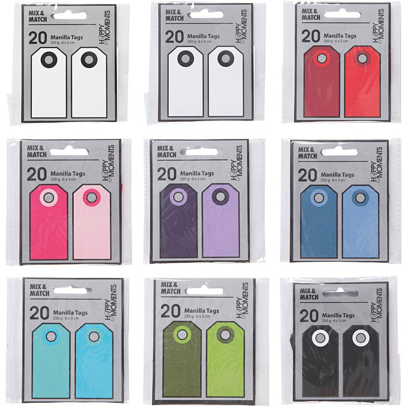 Afbeelding laden in galerijviewer, Https: www.cchobby.nl manilla-labels-afm-6x3-cm-250-gr-diverse-kleuren-30x10-stuk-1-doos