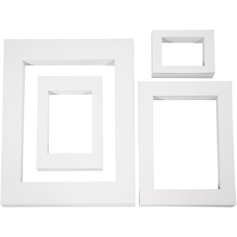 Afbeelding laden in galerijviewer, Https: www.cchobby.nl passepartout-lijsten-a3-a4-a5-a6-afm-13-4x18-9-19-7x27-9-28-3x36-6-39-5x49-6-cm-500-gr-wit-4x100-stuk-1-doos