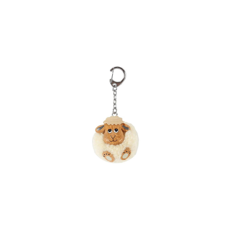 Afbeelding laden in galerijviewer, Pom pom sleutelhanger schaap blank 8x7,5cm