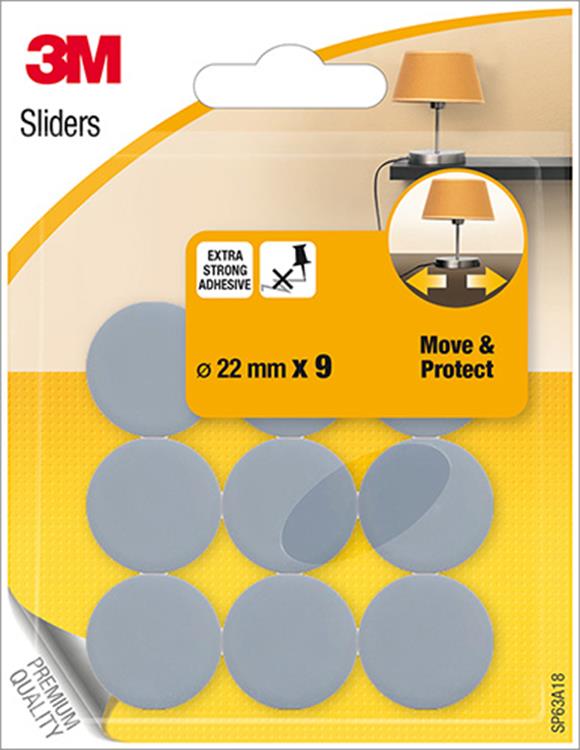 Load image into Gallery viewer, 3m 1053576 - meubelgl move protect grijs - 22mm - 9 st | 24 stuks