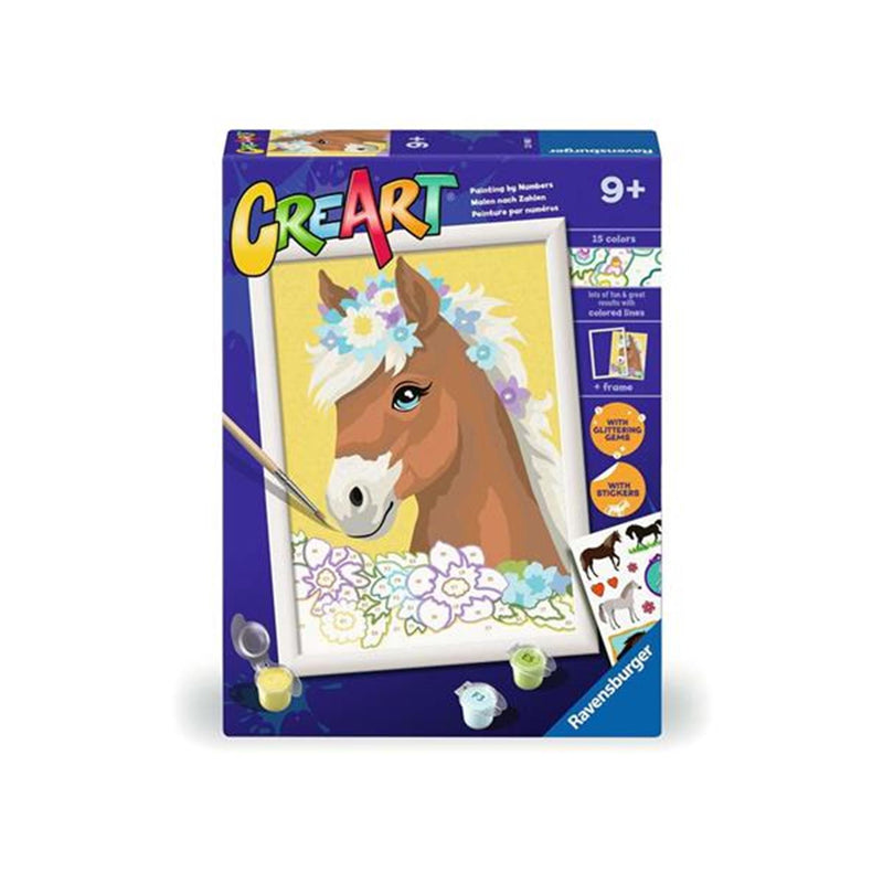 Load image into Gallery viewer, Ravensburger creart schilderen op nummer - paard met bloemen