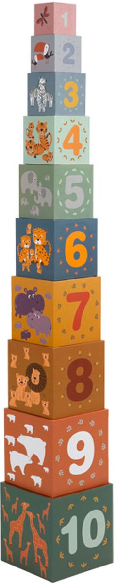 Load image into Gallery viewer, Small foot - stapelblokken safari karton, 10dlg.