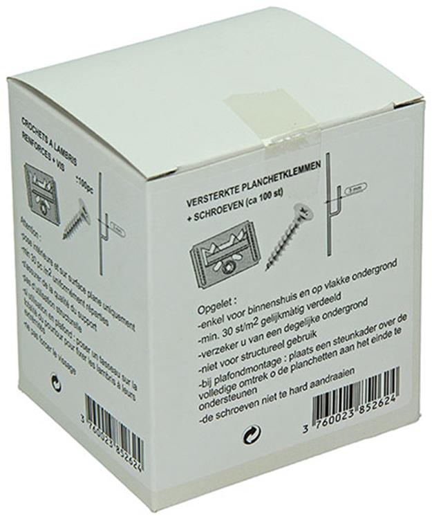 Load image into Gallery viewer, 1004671 - 100 verst. planchetteklemen met schroeven 3mm | 10 stuks