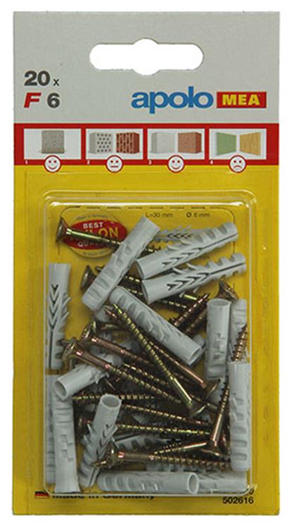 Load image into Gallery viewer, Celo 1015376 - 20 nylon pluggen f + sps 6 mm + schroeven 502616 | 5 stuks