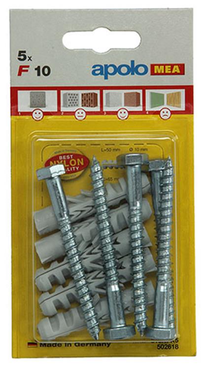 Load image into Gallery viewer, Celo 1015379 - 5 nylon pluggen f + 6kt 10 mm + houtdraadbout 502618 | 5 stuks