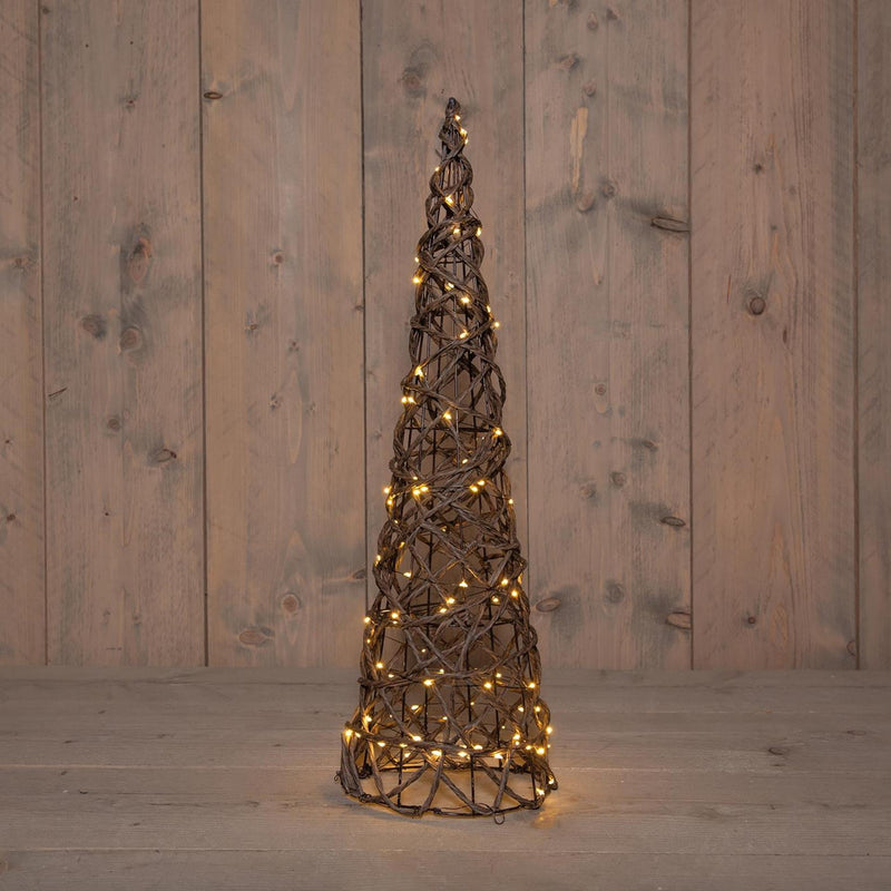 Load image into Gallery viewer, Anna's collection verlichte kegel 100led classicwarm 60cm werkt op 3xaa batterijen met 6uur timer