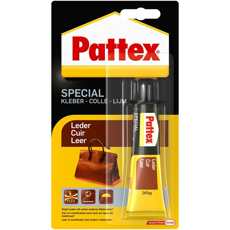 Afbeelding laden in galerijviewer, Pattex special leerlijm 30g | leerlijm voor fexibel hechtende ondergronden | transparante lijm voor leer tassen, schoenen en diverse reparaties | reparatie leerlijm voor stijlvol gebruik.