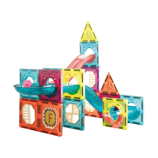 Afbeelding laden in galerijviewer, Toi-toys bouwset magneetpanelen knikkerbaan - 78dlg.