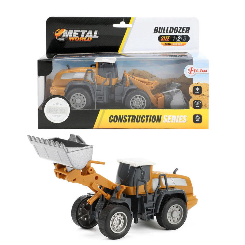 Load image into Gallery viewer, Toi-toys bulldozer metal junior 1:55 staal geel grijs