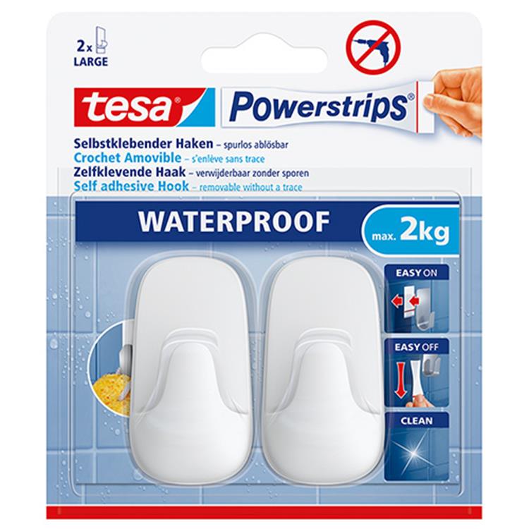 Load image into Gallery viewer, Tesa 1059023 - powerstrips waterproof haak wit large | 8 stuks