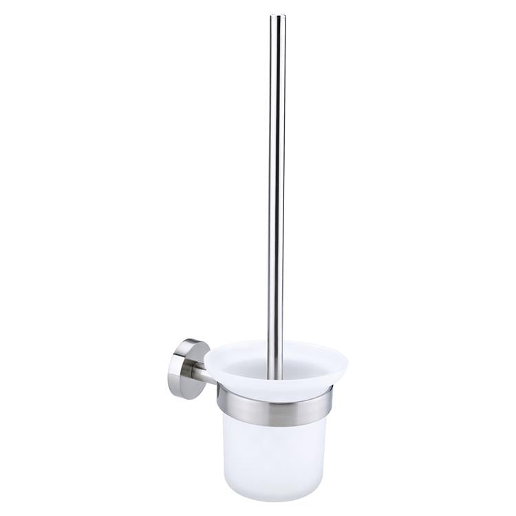 Load image into Gallery viewer, Tesa toiletborstel moon roestvrijstalen look zelfklevend zonder boren – 145x112x379mm