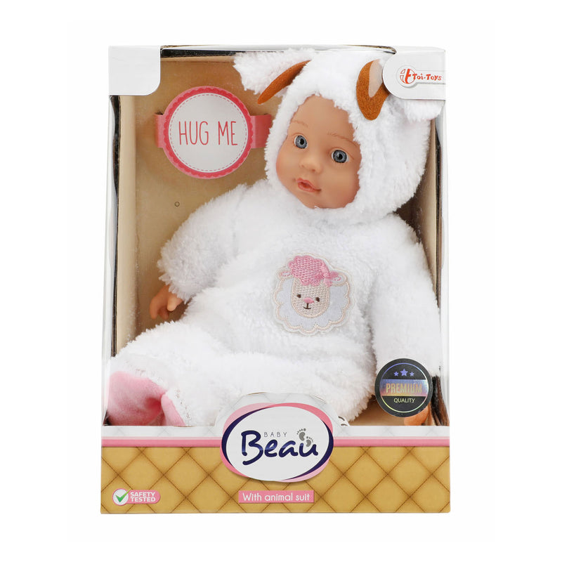 Afbeelding laden in galerijviewer, Beau-beau baby beau babypop in dierenpakje schaap