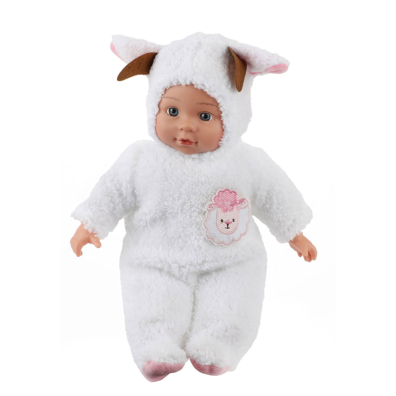 Afbeelding laden in galerijviewer, Beau-beau baby beau babypop in dierenpakje schaap