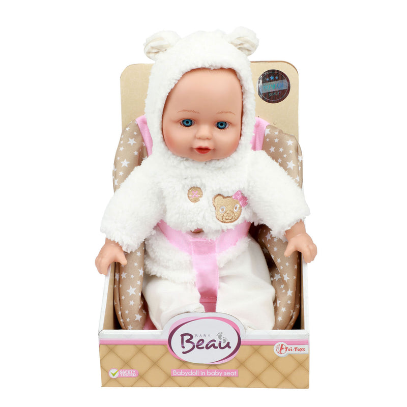 Load image into Gallery viewer, Beau Baby Babypop in Poppenzitje, 33cm