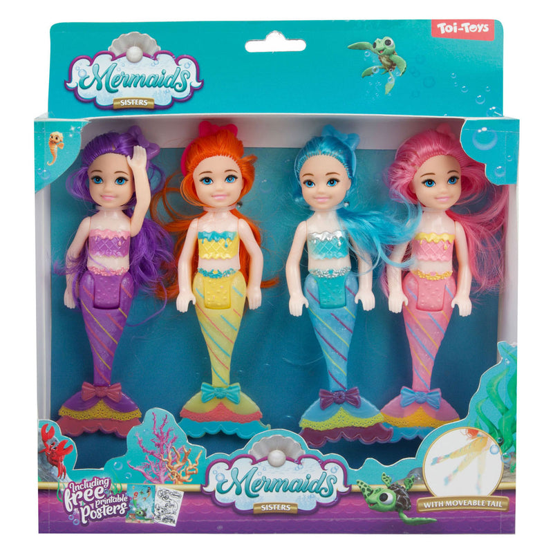 Load image into Gallery viewer, Toi-toys mermaids zeemeermin pop zusjes, 4st.
