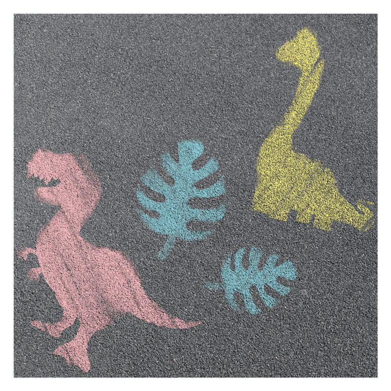Load image into Gallery viewer, Toi-toys world of dinosaurs stoepkrijt dino met sjablonen, 10dlg.