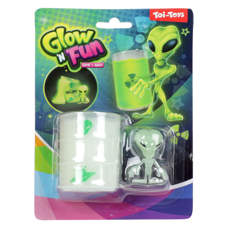 Load image into Gallery viewer, Toi-toys glow n fun olievat met glow in te dark slijm alien