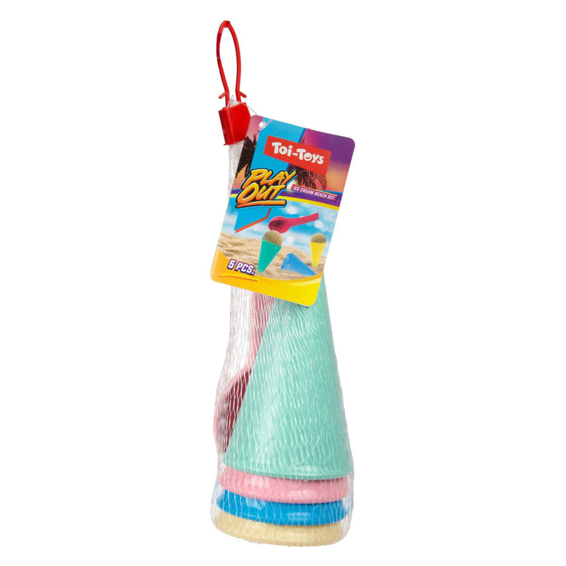 Afbeelding laden in galerijviewer, Toi-toys play out strandset ijsjes met 4 hoorntjes en schep