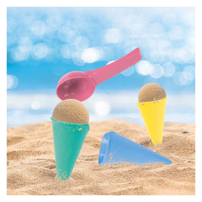 Afbeelding laden in galerijviewer, Toi-toys play out strandset ijsjes met 4 hoorntjes en schep