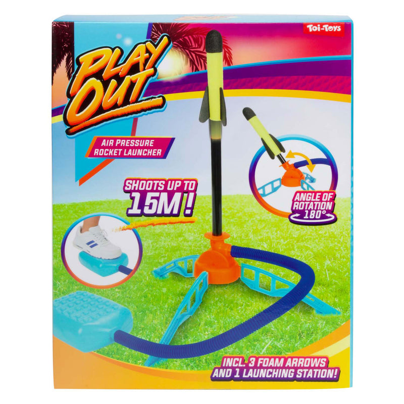 Afbeelding laden in galerijviewer, Toi-toys play out luchtdruk raket lanceerbasis met 3 raketten